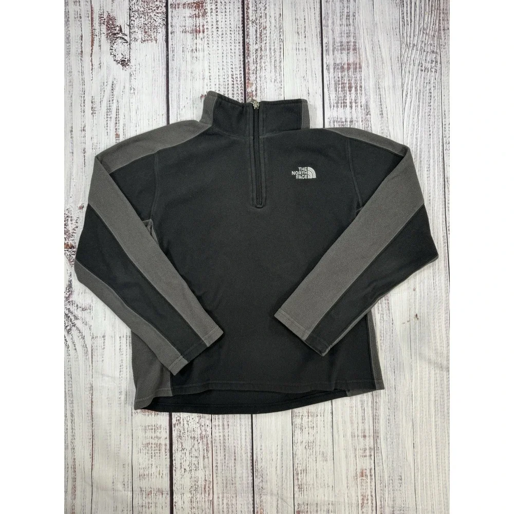 The North Face Sweater Jacket Mens Black‎ Gray Zip Fleece
